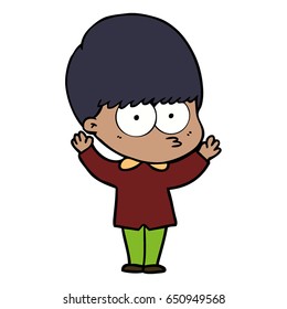 niño de caricatura nerviosa