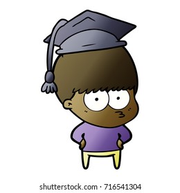 nervous cartoon boy