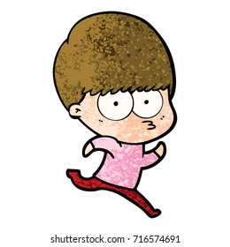 nervous cartoon boy