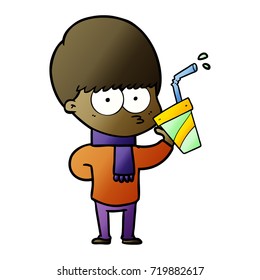 niño de caricatura nerviosa