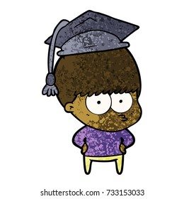 nervous cartoon boy