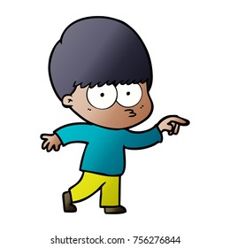 nervous cartoon boy