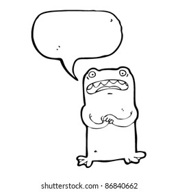 nervous cartoon frog