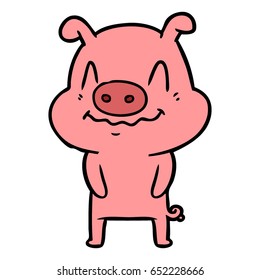 nervous cartoon pig