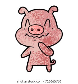 cerdo de dibujos animados nerviosos
