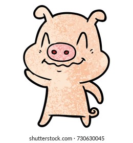 cerdo de dibujos animados nerviosos