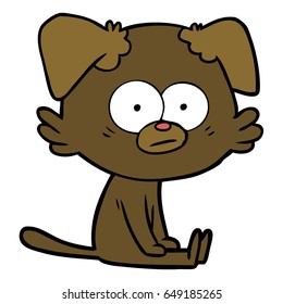 caricatura de perro nervioso