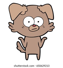 caricatura de perro nervioso