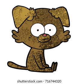 nervous dog cartoon