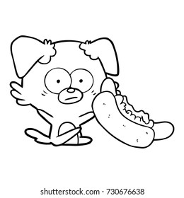 caricatura de perro nervioso