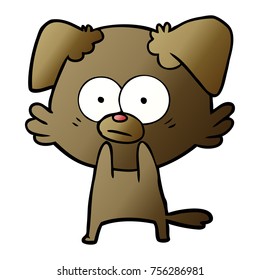 caricatura de perro nervioso