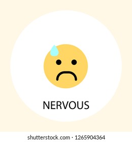 Nervous emotion concept line icon. Simple element illustration. Nervous emotion concept outline symbol design. Can be used for web and mobile UI/UX . Modern vector style.