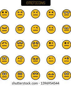 Nervous Face Emoticon Icons Set Stock Vector (Royalty Free) 1396954544 ...