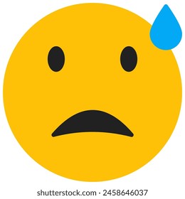 nervous face icon in flat style