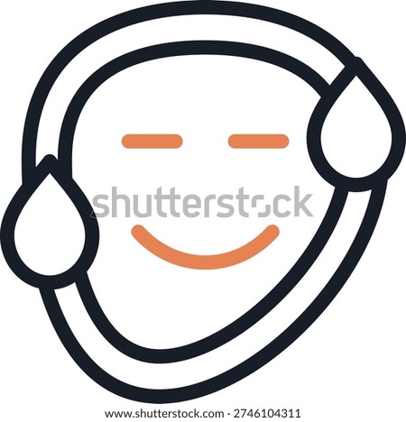 Nervous Face Line Due Icon Design