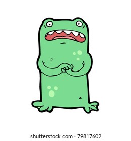 nervous frog cartoon