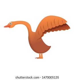 Nervous goose icon. Cartoon of nervous goose vector icon for web design isolated on white background