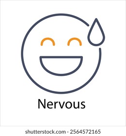 Nervous Icons thin line and glyph vector icon stock illustration