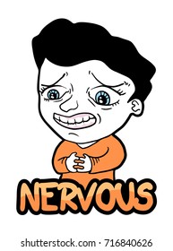 Nervous man illustration