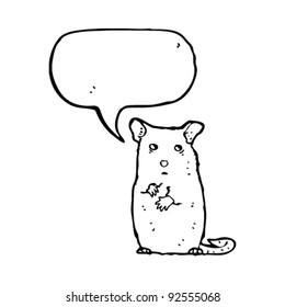 nervous mouse with speech bubble