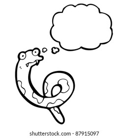 caricatura de serpiente nerviosa