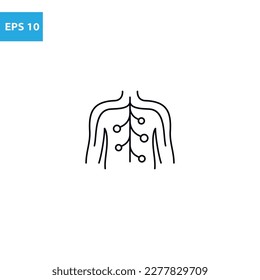 Nervous system outline icon Vector illustration