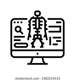 Nervensystem Studie Neurologist Linie Symbol Vektorgrafik. Nervensystem Studie Neurologe Zeichen. isoliertes Kontursymbol