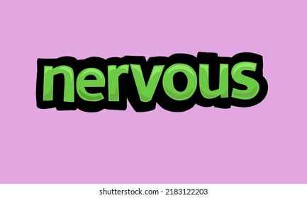 NERVOUS writing vector design on pink background