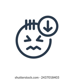 Nervousness and Anxiety Symptoms Vector Icon Illustration