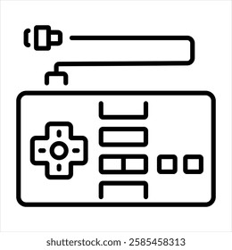 Nes controller device icon in linear style 