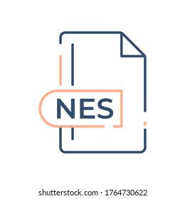 NES File Format Icon. NES extension line icon.