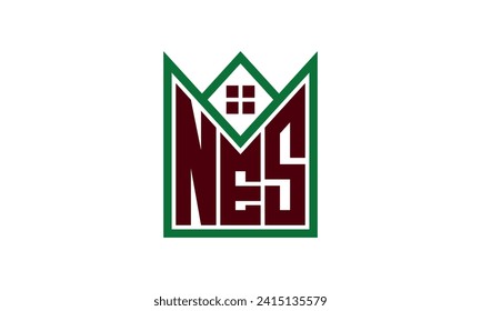 NES initial letter real estate builders logo design vector. construction ,housing, home marker, property, building, apartment, flat, compartment, business, corporate, house rent, rental, commercial 