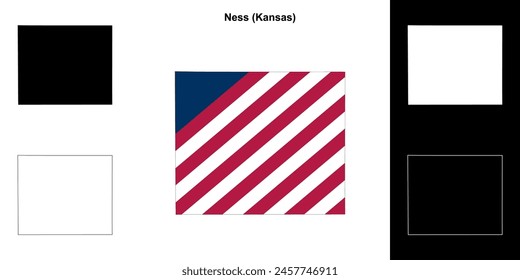 Conjunto de mapas esquemáticos del condado de Ness (Kansas)
