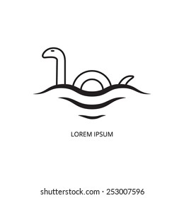 Nessie logo isolated on white background. Vector illustration