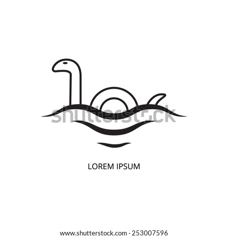 Nessie logo isolated on white background. Vector illustration