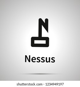 Nessus astronomical sign, simple black icon with shadow