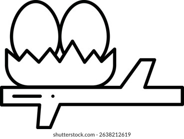 Nest bird animal vector, line icon, design