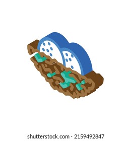 nest with bird eggs isometric icon vector. nest with bird eggs sign. isolated symbol illustration