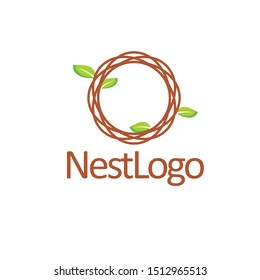 nest bird logo design template, vector editable