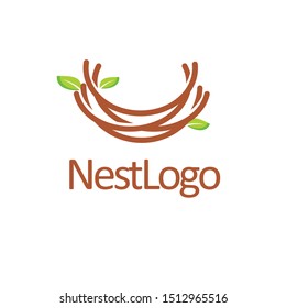 nest bird logo design template, vector editable