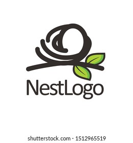 nest bird logo design template, vector editable