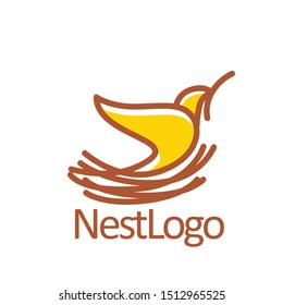 nest bird logo design template, vector editable