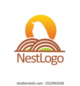 nest bird logo design template, vector editable