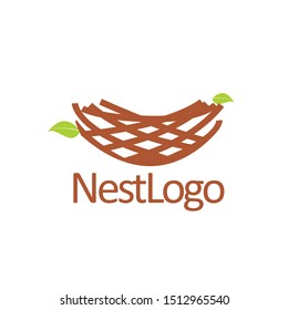 nest bird logo design template, vector editable