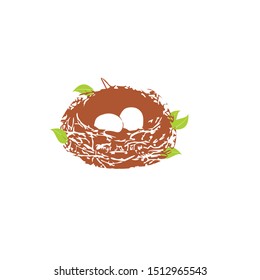 nest bird logo design template, vector editable