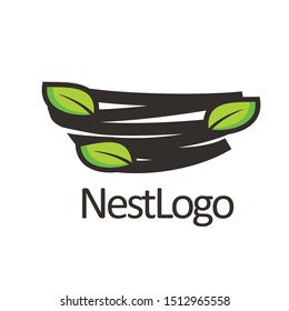 nest bird logo design template, vector editable