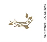 Nest bird logo. Logo is shaped with lines forming  a nest in brown gradient color, creating a nest bird logo.