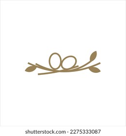 Nest bird logo. Logo is shaped with lines forming  a nest in brown gradient color, creating a nest bird logo.