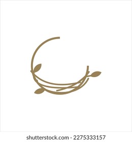Nest bird logo. Logo is shaped with lines forming  a nest in brown gradient color, creating a nest bird logo.