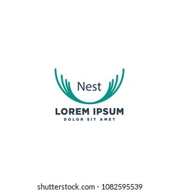 nest bird logo template 